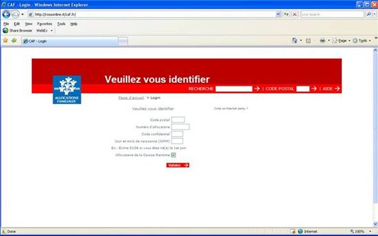 phishing-caf-formulaire Le faux site de la CAF : formulaire d'identification