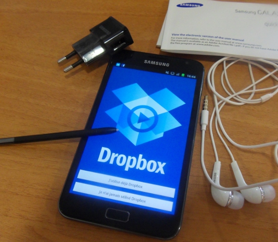 Samsung Galaxy Note dropbox