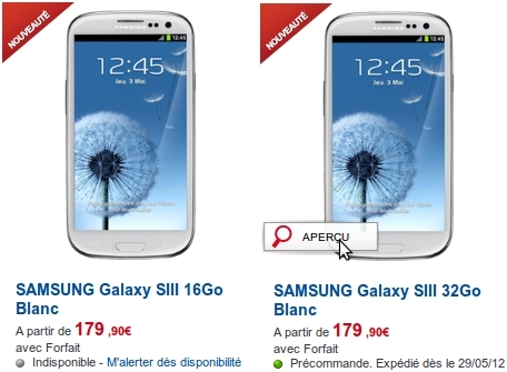 SFR Galaxy S3 SFR Galaxy S3